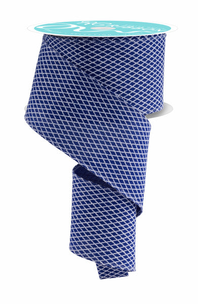 2.5"X10YD MINI HARLEQUIN ROYAL BLUE/WHITE