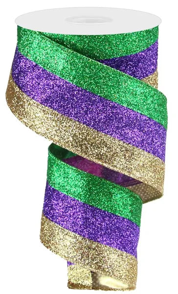 2.5"X10YD 3-IN-1 GLITTER MARDI GRAS