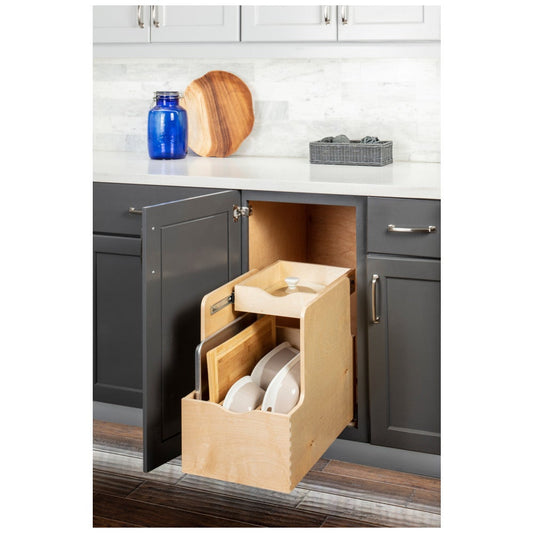 Wood Double Drawer Cookware Rollout