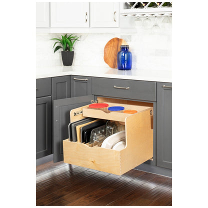 Wood Double Drawer Cookware Rollout