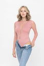 Long Sleeve Slim Fit See-Through Polka dot Mesh Bodysuit | Apparel | Kitchen + Metal