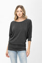 3/4 Dolman Batwing Sleeve Round Neck Comfy Loose Fit Casual Tunics | Apparel | Kitchen + Metal