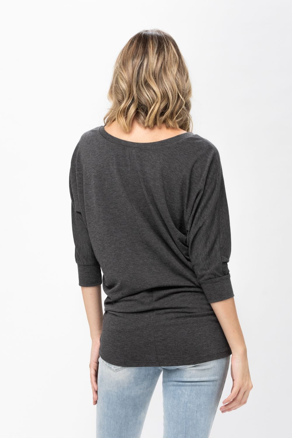 3/4 Dolman Batwing Sleeve Round Neck Comfy Loose Fit Casual Tunics | Apparel | Kitchen + Metal