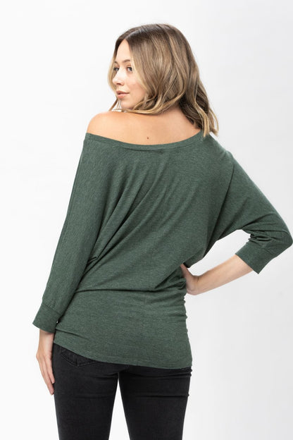 3/4 Dolman Batwing Sleeve Round Neck Comfy Loose Fit Casual Tunics | Apparel | Kitchen + Metal