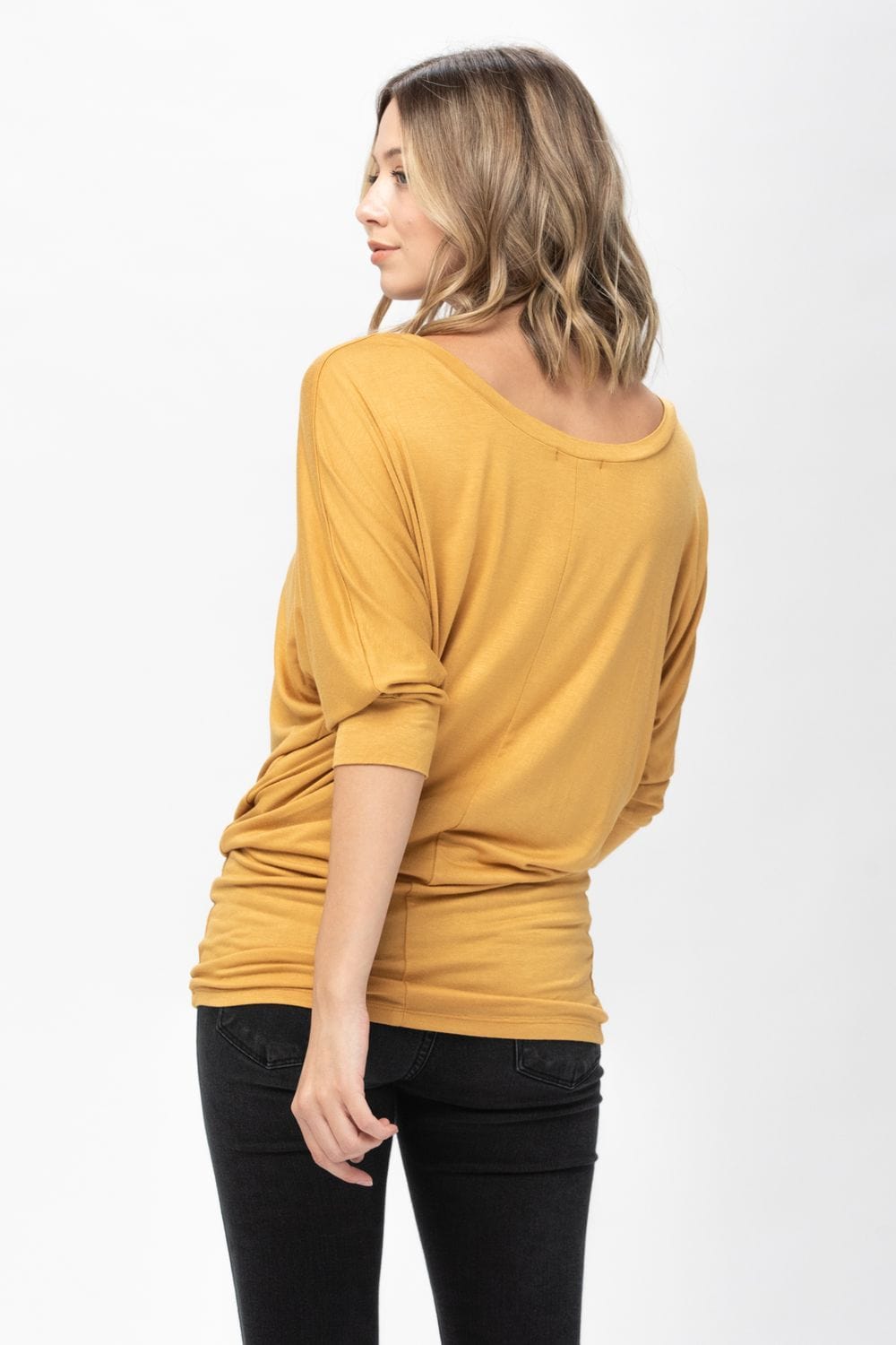 3/4 Dolman Batwing Sleeve Round Neck Comfy Loose Fit Casual Tunics | Apparel | Kitchen + Metal