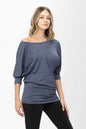 3/4 Dolman Batwing Sleeve Round Neck Comfy Loose Fit Casual Tunics | Apparel | Kitchen + Metal