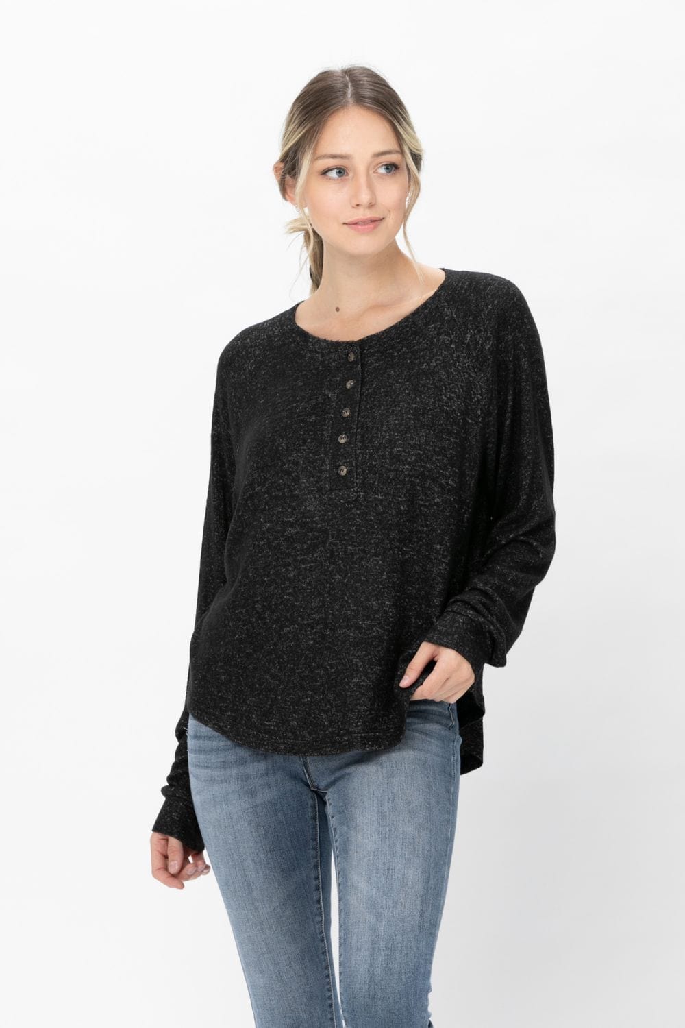 Long Sleeve Henley Knit Tops Casual Crew Neck Thermal Sweater T Shirts | Apparel | Kitchen + Metal