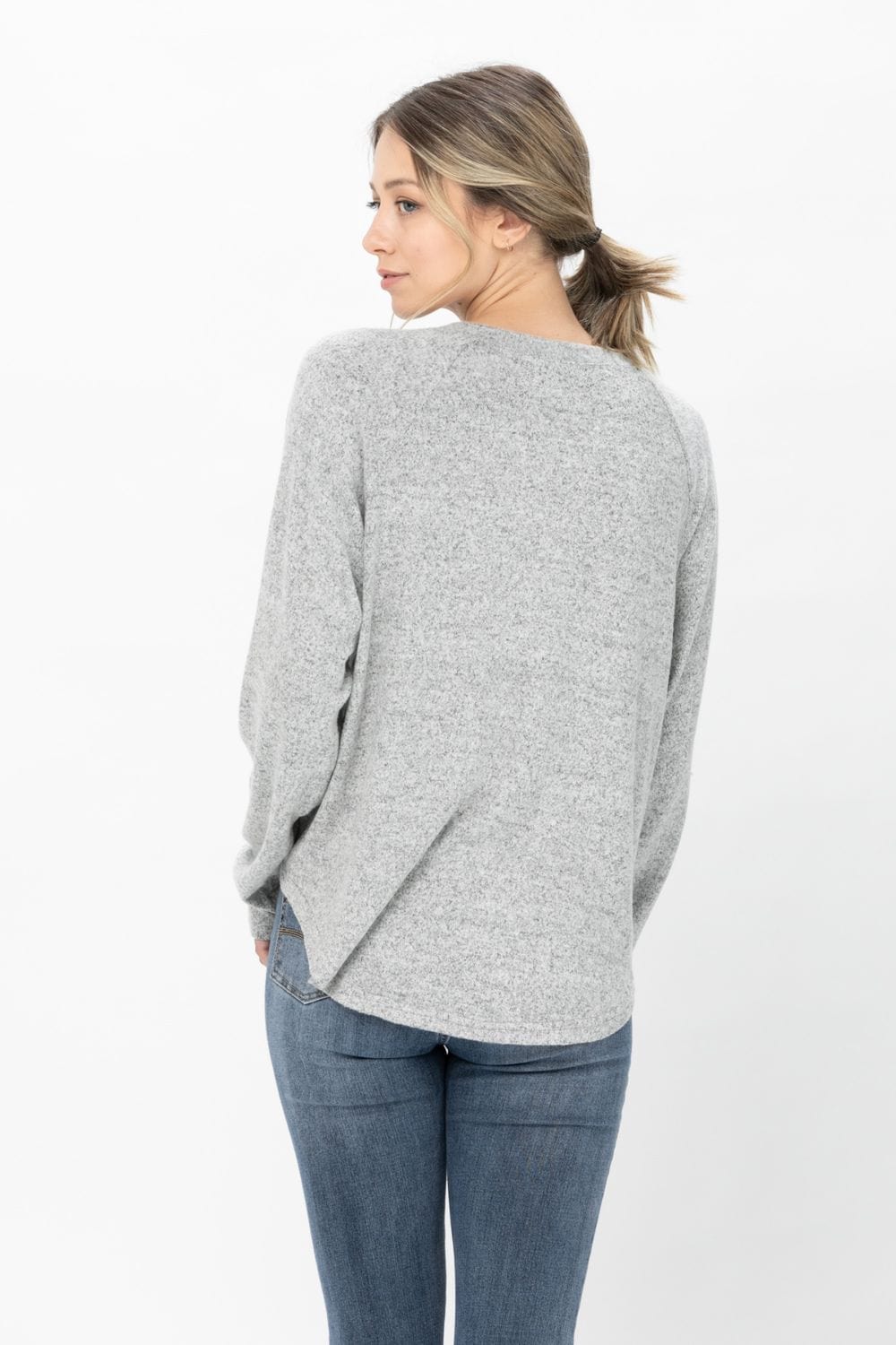 Long Sleeve Henley Knit Tops Casual Crew Neck Thermal Sweater T Shirts | Apparel | Kitchen + Metal