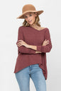 Knit Tunic Blouse Dolman Sleeve Oversized Curved-Hem Asymmetrical Tops | Apparel | Kitchen + Metal