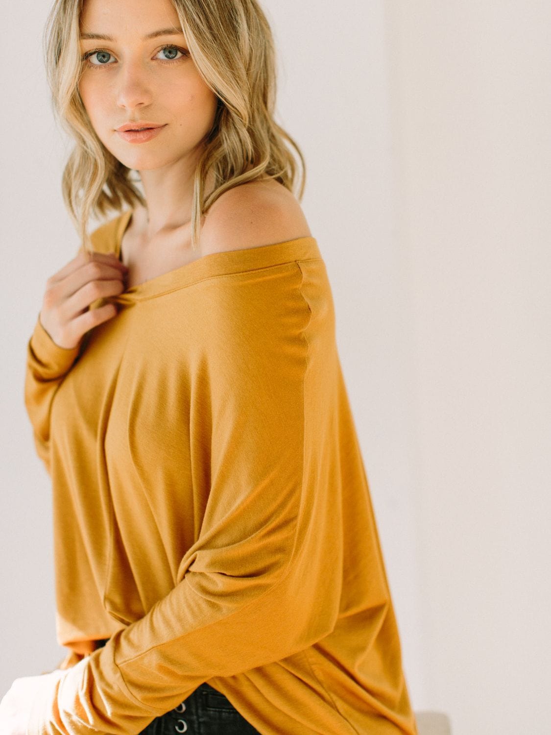 Knit Tunic Blouse Dolman Sleeve Oversized Curved-Hem Asymmetrical Tops | Apparel | Kitchen + Metal