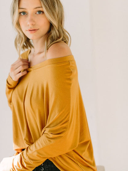 Knit Tunic Blouse Dolman Sleeve Oversized Curved-Hem Asymmetrical Tops | Apparel | Kitchen + Metal