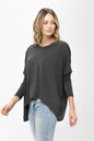 Knit Tunic Blouse Dolman Sleeve Oversized Curved-Hem Asymmetrical Tops | Apparel | Kitchen + Metal