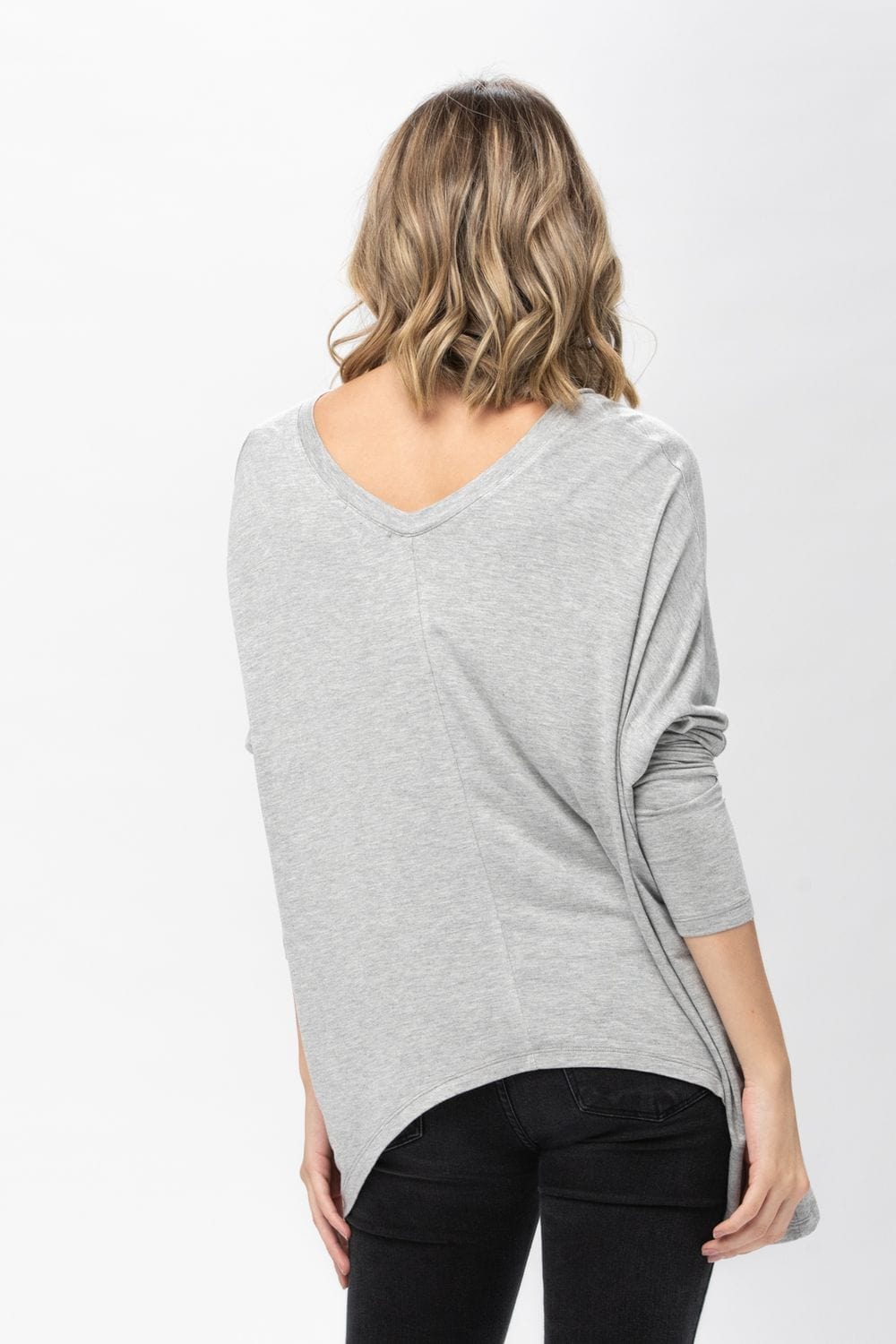 Knit Tunic Blouse Dolman Sleeve Oversized Curved-Hem Asymmetrical Tops | Apparel | Kitchen + Metal