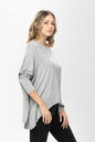 Knit Tunic Blouse Dolman Sleeve Oversized Curved-Hem Asymmetrical Tops | Apparel | Kitchen + Metal