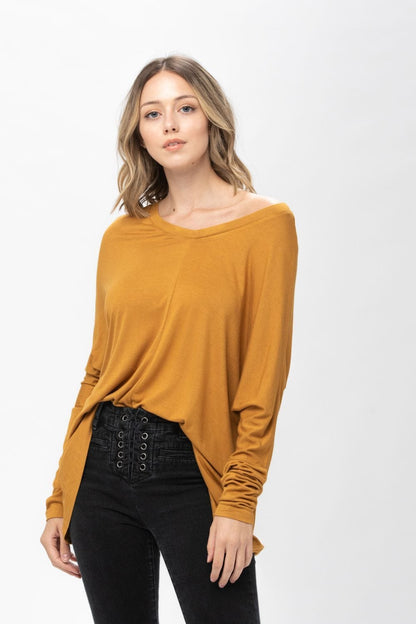 Knit Tunic Blouse Dolman Sleeve Oversized Curved-Hem Asymmetrical Tops | Apparel | Kitchen + Metal