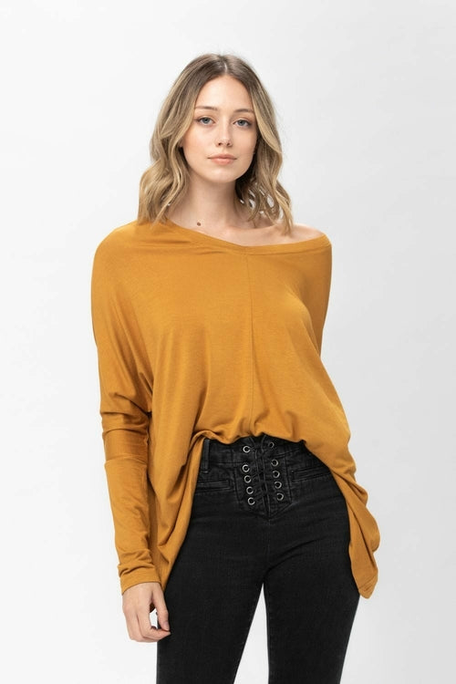 Knit Tunic Blouse Dolman Sleeve Oversized Curved-Hem Asymmetrical Tops | Apparel | Kitchen + Metal