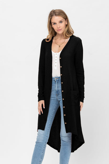 Long Sleeve Button Down Solid Color Knit Cardigans with Pockets | Apparel | Kitchen + Metal