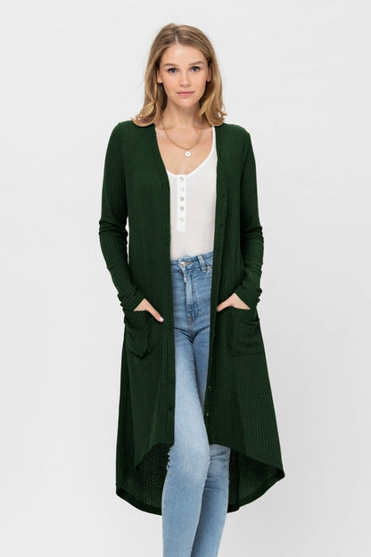 Long Sleeve Button Down Solid Color Knit Cardigans with Pockets | Apparel | Kitchen + Metal