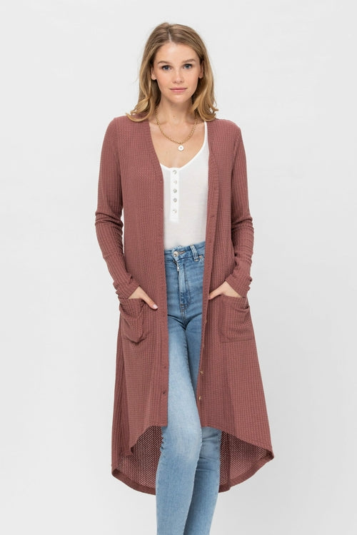 Long Sleeve Button Down Solid Color Knit Cardigans with Pockets | Apparel | Kitchen + Metal