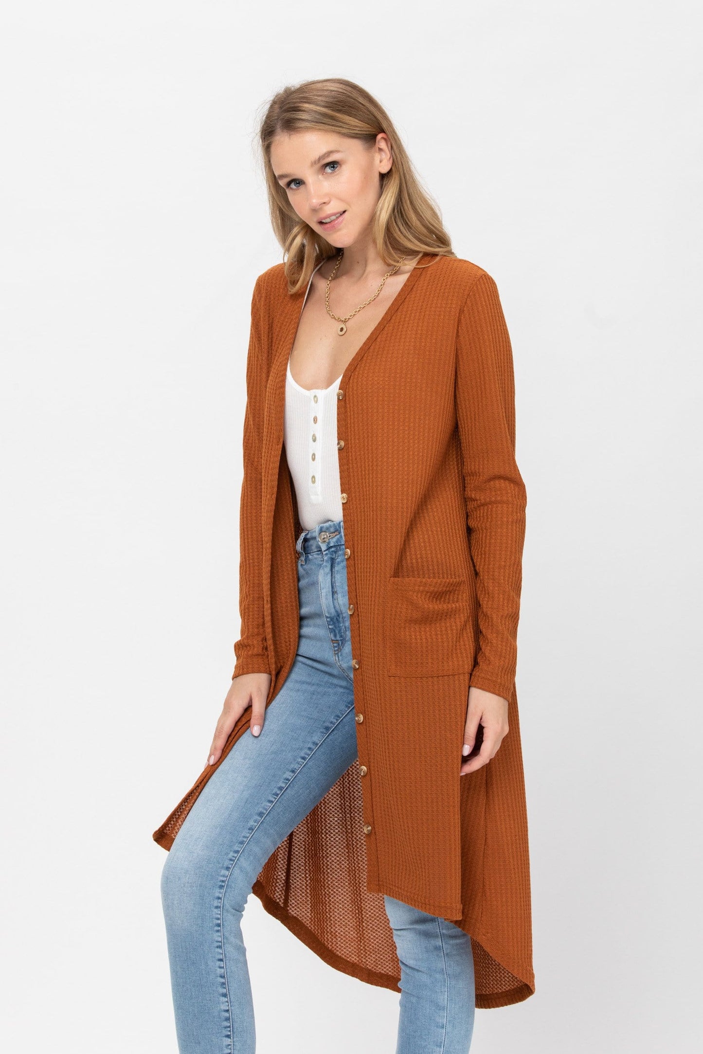 Long Sleeve Button Down Solid Color Knit Cardigans with Pockets | Apparel | Kitchen + Metal
