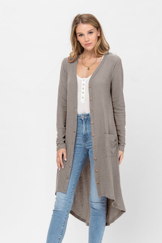 Long Sleeve Button Down Solid Color Knit Cardigans with Pockets | Apparel | Kitchen + Metal