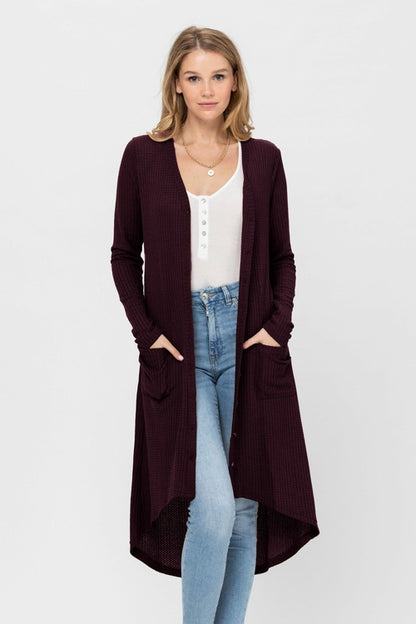 Long Sleeve Button Down Solid Color Knit Cardigans with Pockets | Apparel | Kitchen + Metal