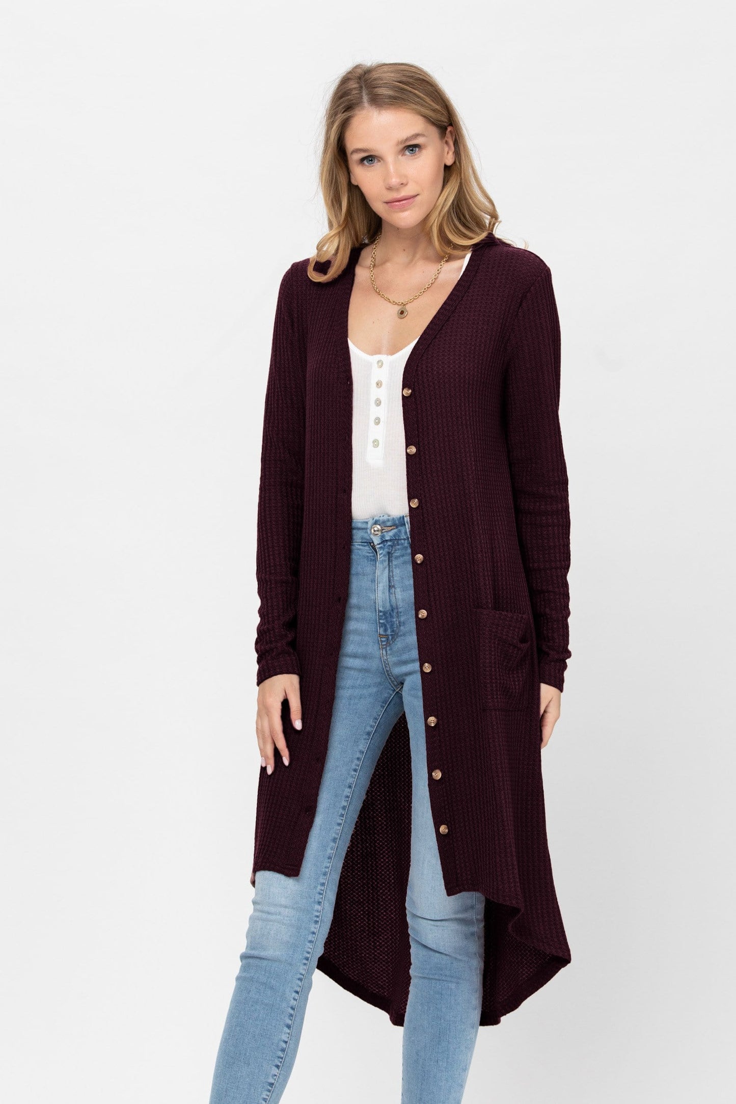 Long Sleeve Button Down Solid Color Knit Cardigans with Pockets | Apparel | Kitchen + Metal