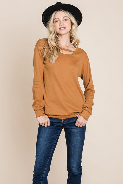 Cut out Knit Sweatshirts Tops | Apparel | Kitchen + Metal