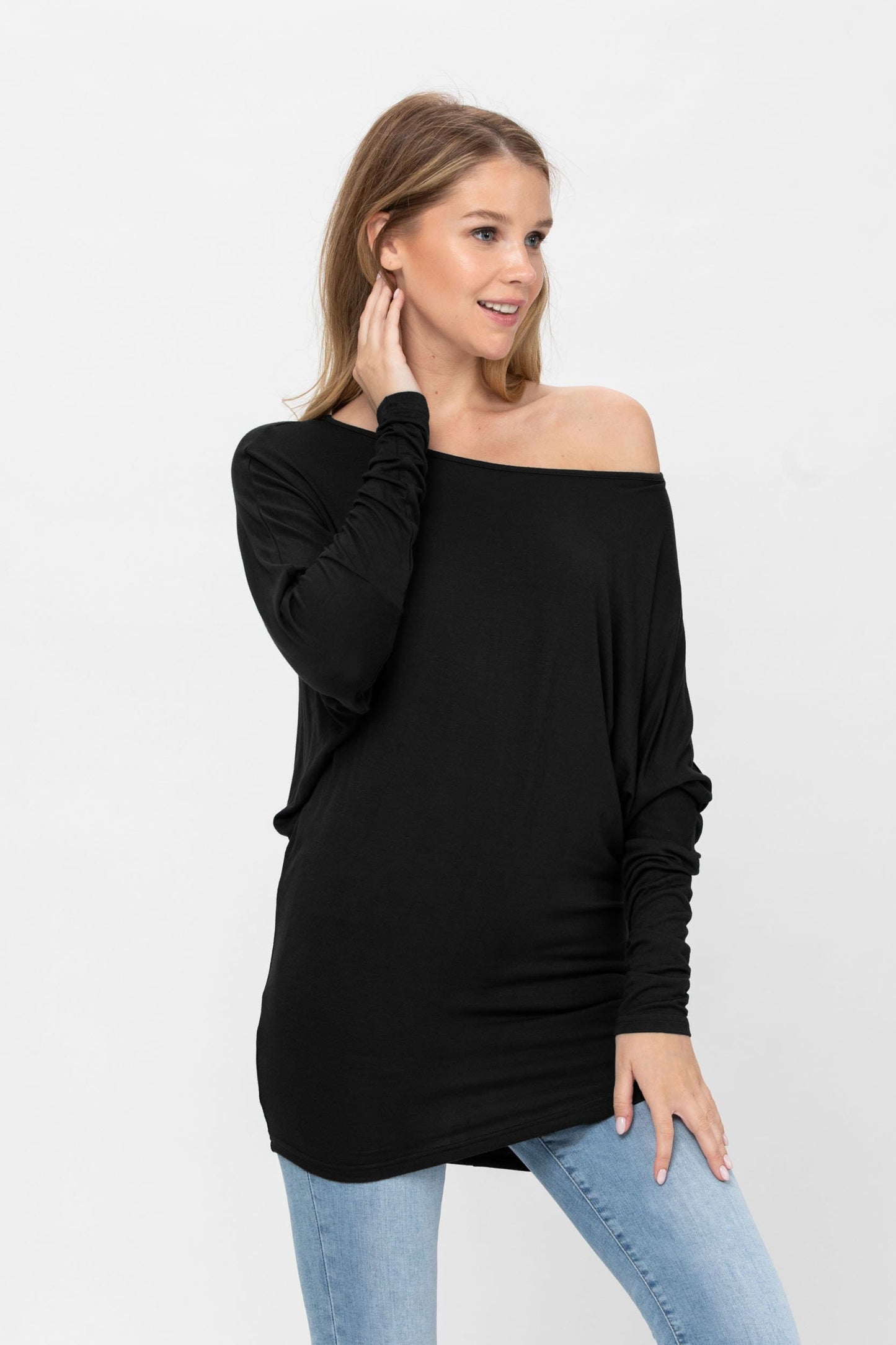 Flowy Comfort Draped Long Sleeve Batwing Dolman Top S-XL Plus Size | Apparel | Kitchen + Metal