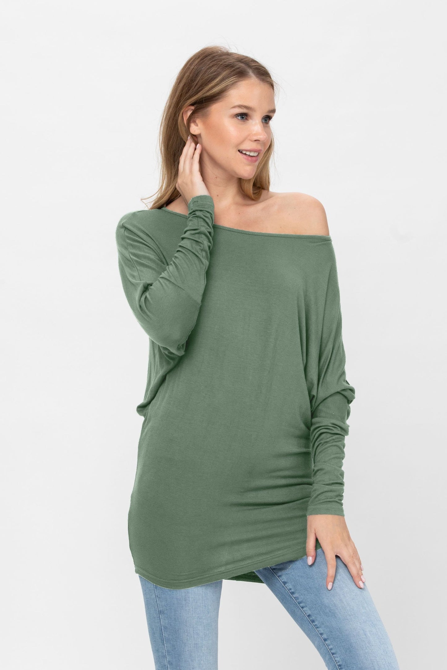 Flowy Comfort Draped Long Sleeve Batwing Dolman Top S-XL Plus Size | Apparel | Kitchen + Metal