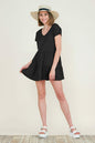Casual Ruffle layered Babydoll V Neck Loose Mini Cotton Dress | Apparel | Kitchen + Metal