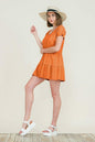 Casual Ruffle layered Babydoll V Neck Loose Mini Cotton Dress | Apparel | Kitchen + Metal