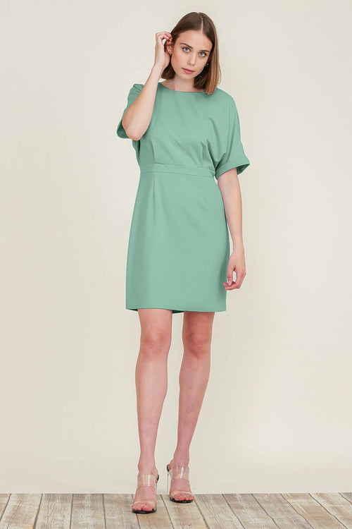 Dolman Short Kimono Sleeve Round Neck Casual Dress with Back Zip | Apparel | Kitchen + Metal