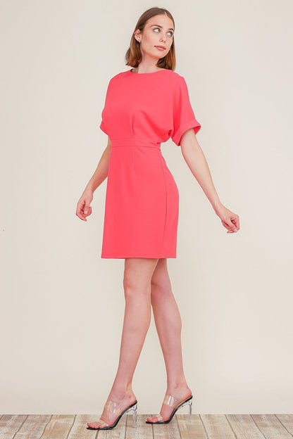 Dolman Short Kimono Sleeve Round Neck Casual Dress with Back Zip | Apparel | Kitchen + Metal