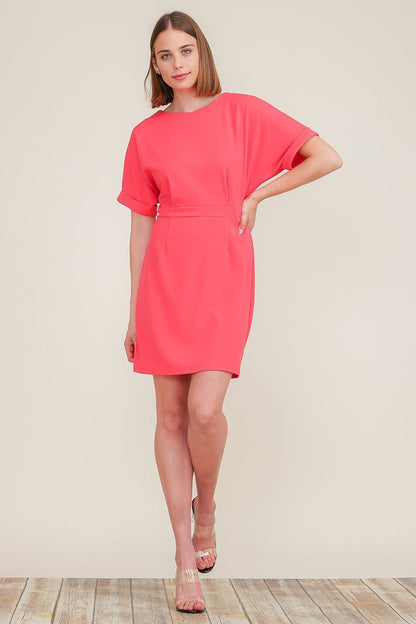 Dolman Short Kimono Sleeve Round Neck Casual Dress with Back Zip | Apparel | Kitchen + Metal