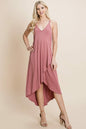 Deep V Cami High Low Hem Crisscrossing Straps Casual Dress | Apparel | Kitchen + Metal