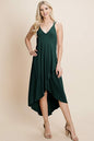 Deep V Cami High Low Hem Crisscrossing Straps Casual Dress | Apparel | Kitchen + Metal