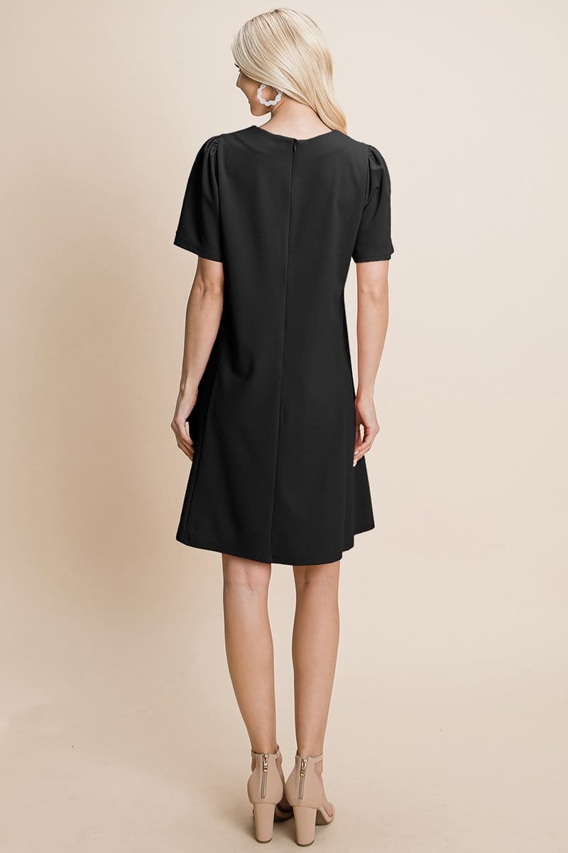 Casual Loose Mini Dress V-Neck Short Sleeve Shift Dress | Apparel | Kitchen + Metal