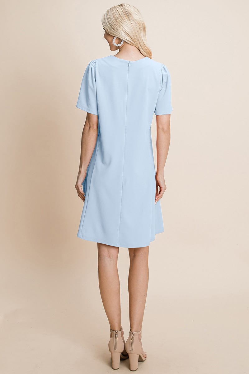 Casual Loose Mini Dress V-Neck Short Sleeve Shift Dress | Apparel | Kitchen + Metal