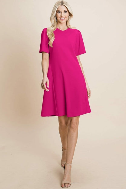 Casual Loose Mini Dress V-Neck Short Sleeve Shift Dress | Apparel | Kitchen + Metal