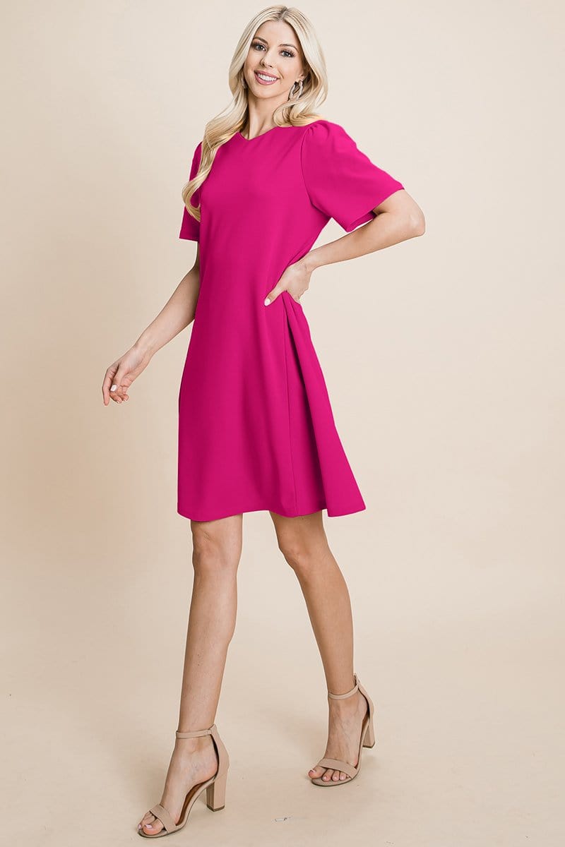 Casual Loose Mini Dress V-Neck Short Sleeve Shift Dress | Apparel | Kitchen + Metal