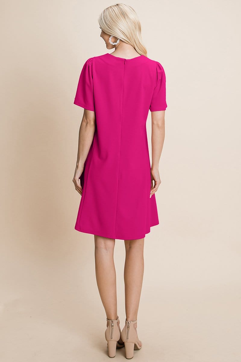 Casual Loose Mini Dress V-Neck Short Sleeve Shift Dress | Apparel | Kitchen + Metal