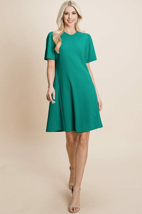 Casual Loose Mini Dress V-Neck Short Sleeve Shift Dress | Apparel | Kitchen + Metal