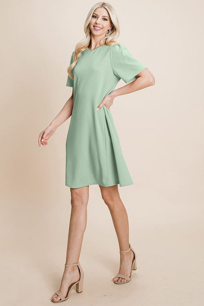 Casual Loose Mini Dress V-Neck Short Sleeve Shift Dress | Apparel | Kitchen + Metal