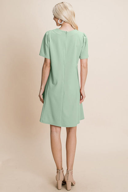 Casual Loose Mini Dress V-Neck Short Sleeve Shift Dress | Apparel | Kitchen + Metal