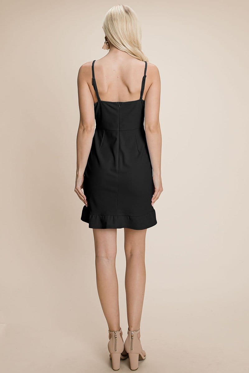 Asymmetrical Ruffle Hem Wrap Mini Dress | Apparel | Kitchen + Metal