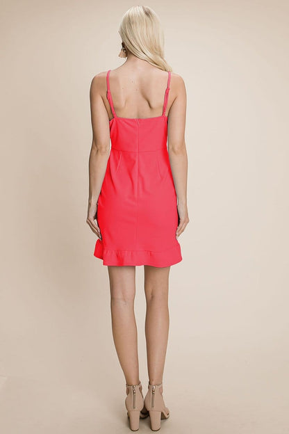 Asymmetrical Ruffle Hem Wrap Mini Dress | Apparel | Kitchen + Metal