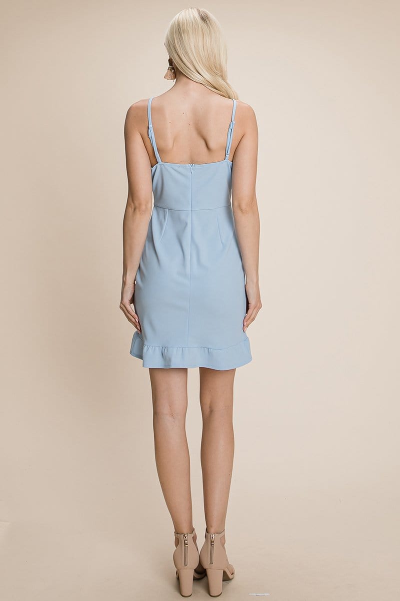 Asymmetrical Ruffle Hem Wrap Mini Dress | Apparel | Kitchen + Metal