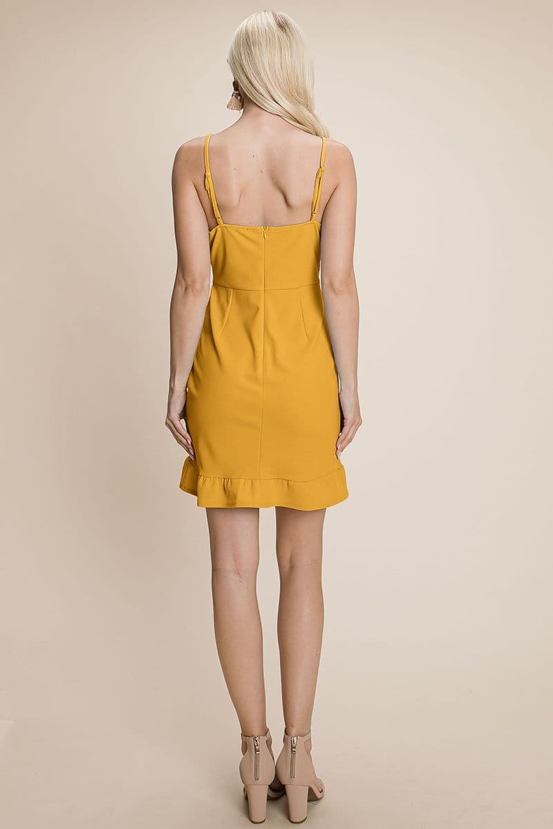 Asymmetrical Ruffle Hem Wrap Mini Dress | Apparel | Kitchen + Metal