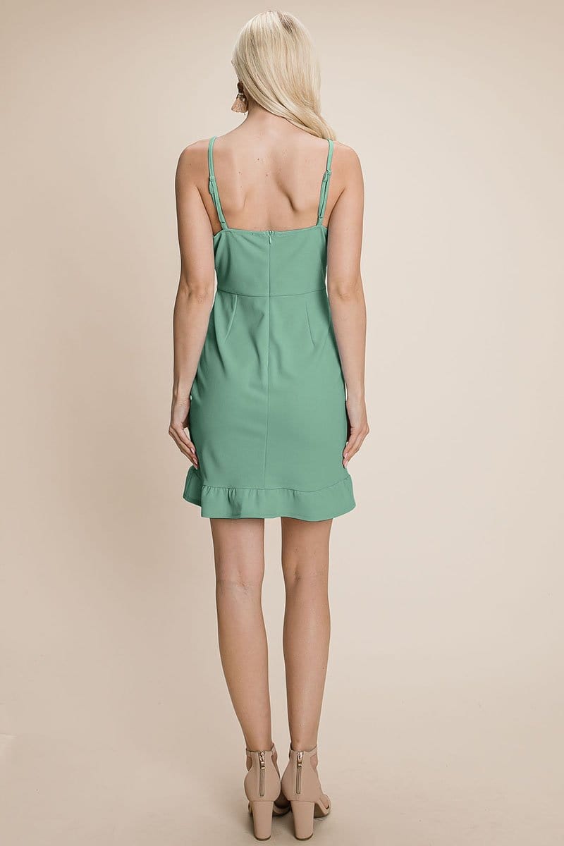 Asymmetrical Ruffle Hem Wrap Mini Dress | Apparel | Kitchen + Metal